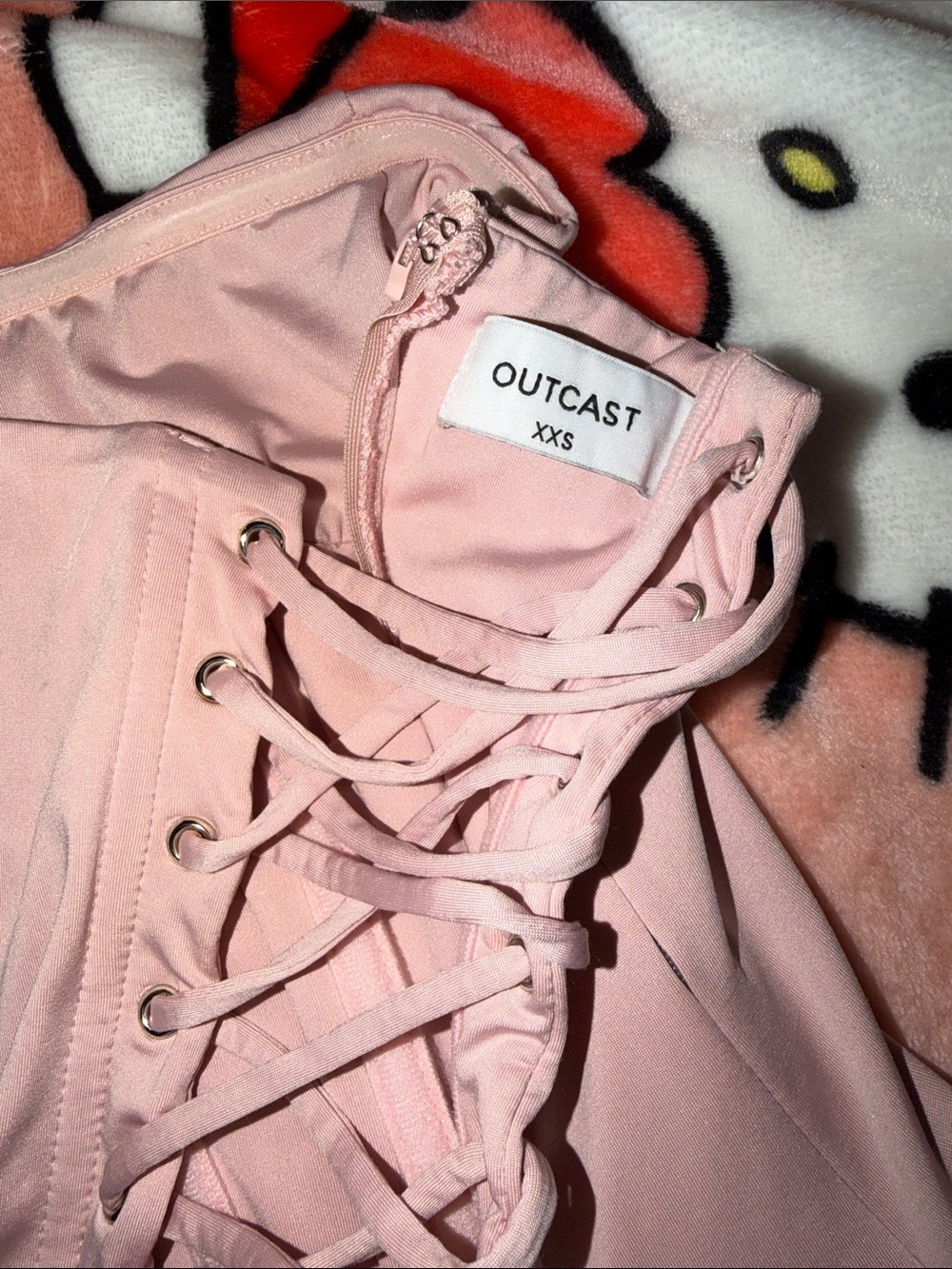 Pink Ruffled Strapless-OUTCAST - Picture 3 of 3